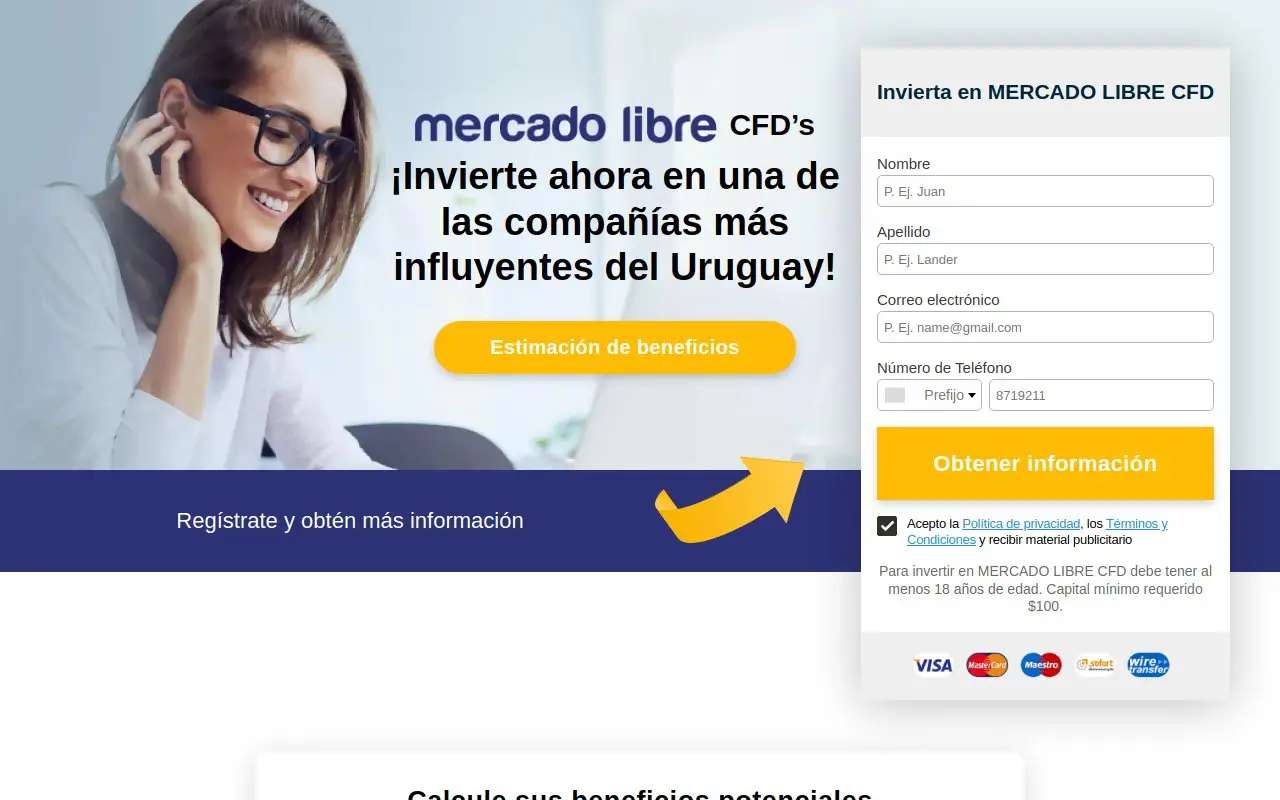 Landing page screenshot