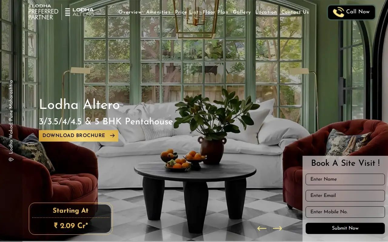 Landing page screenshot