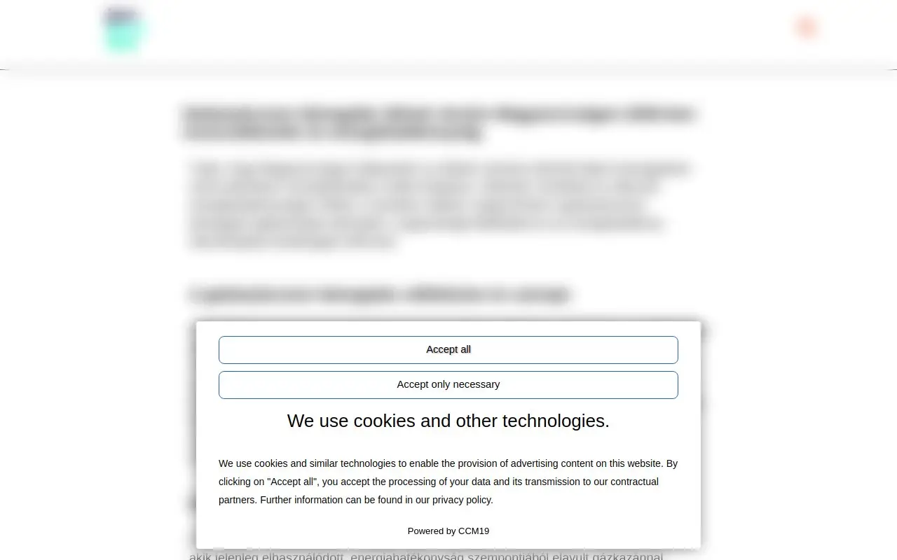 Landing page screenshot