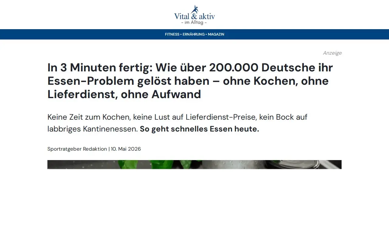 Landing page screenshot