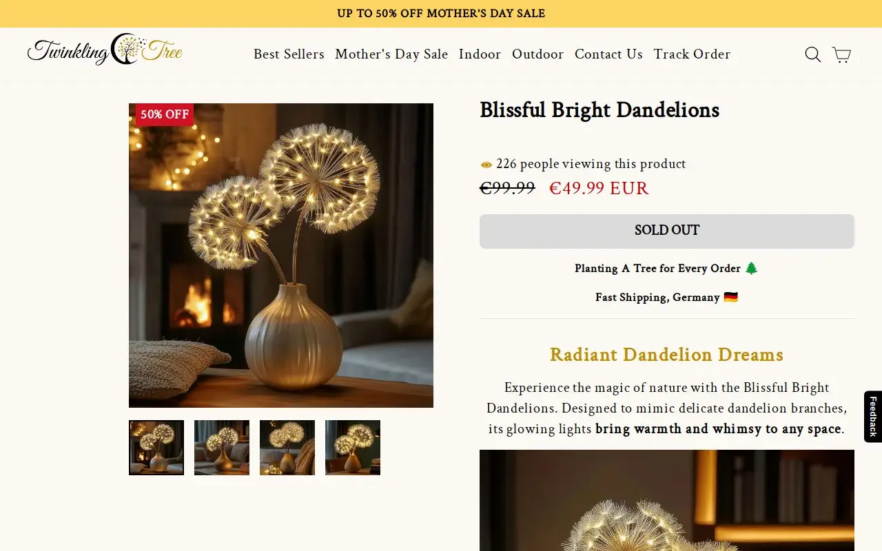 Landing page screenshot