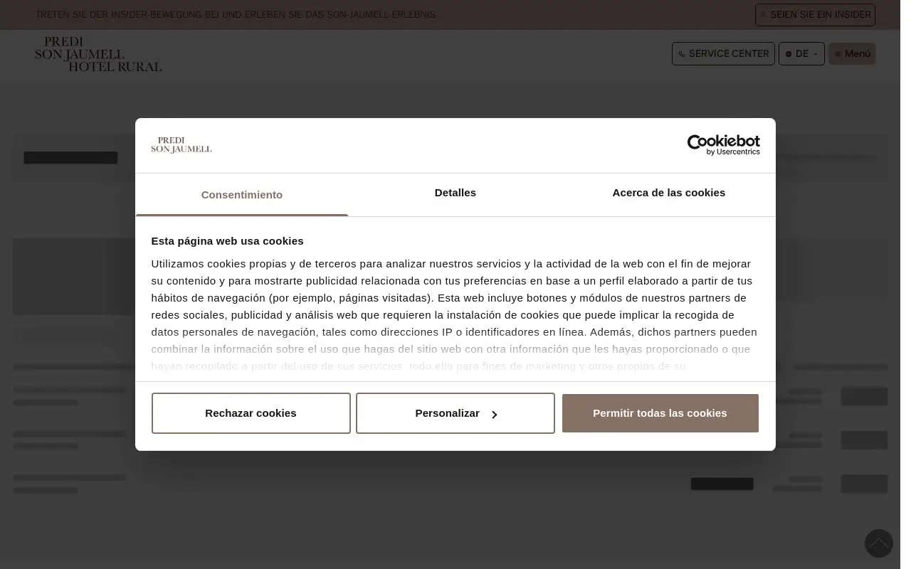 Landing page screenshot