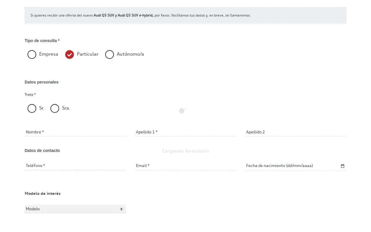 Landing page screenshot