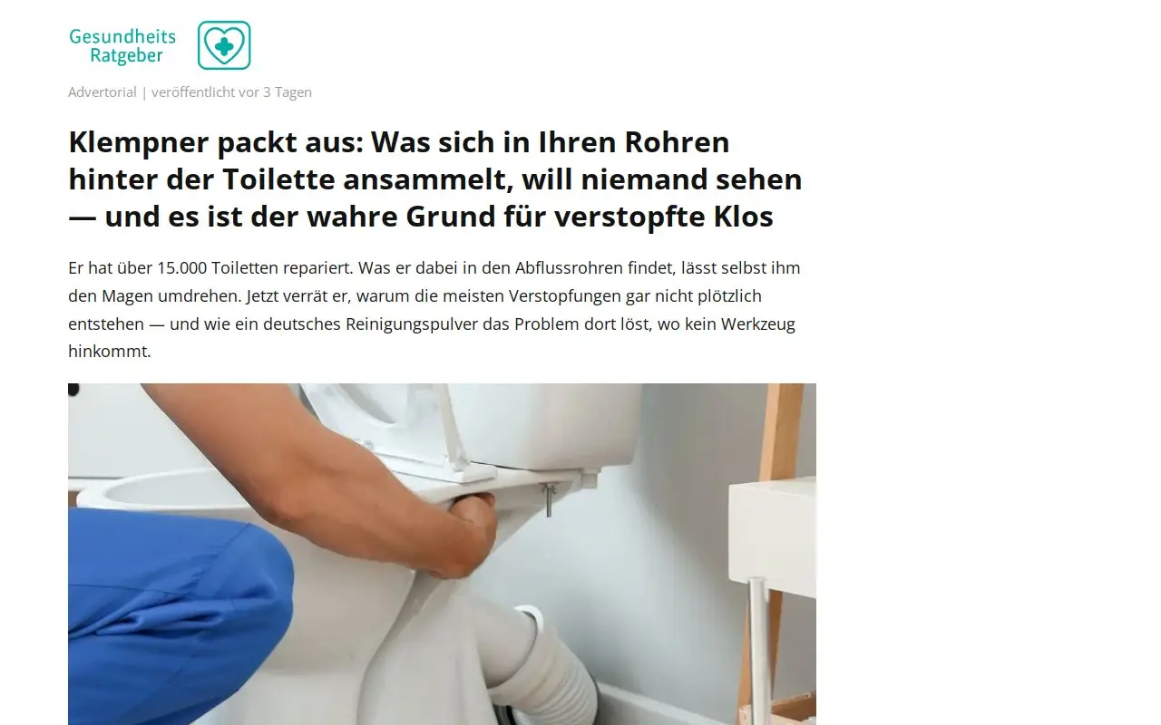 Landing page screenshot