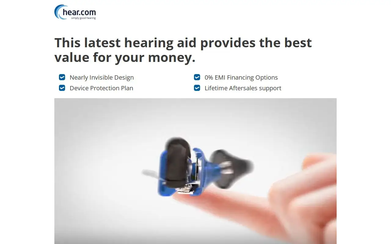 Landing page screenshot