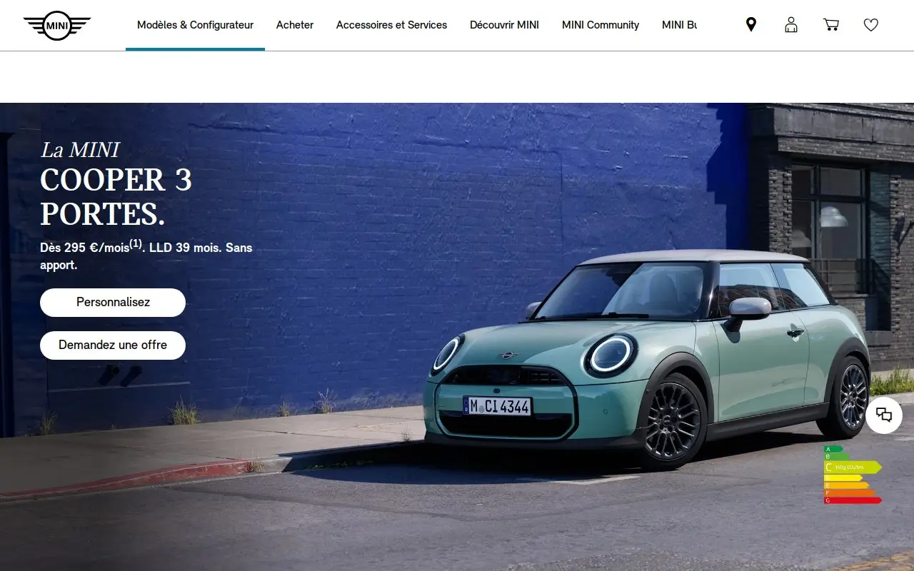Landing page screenshot