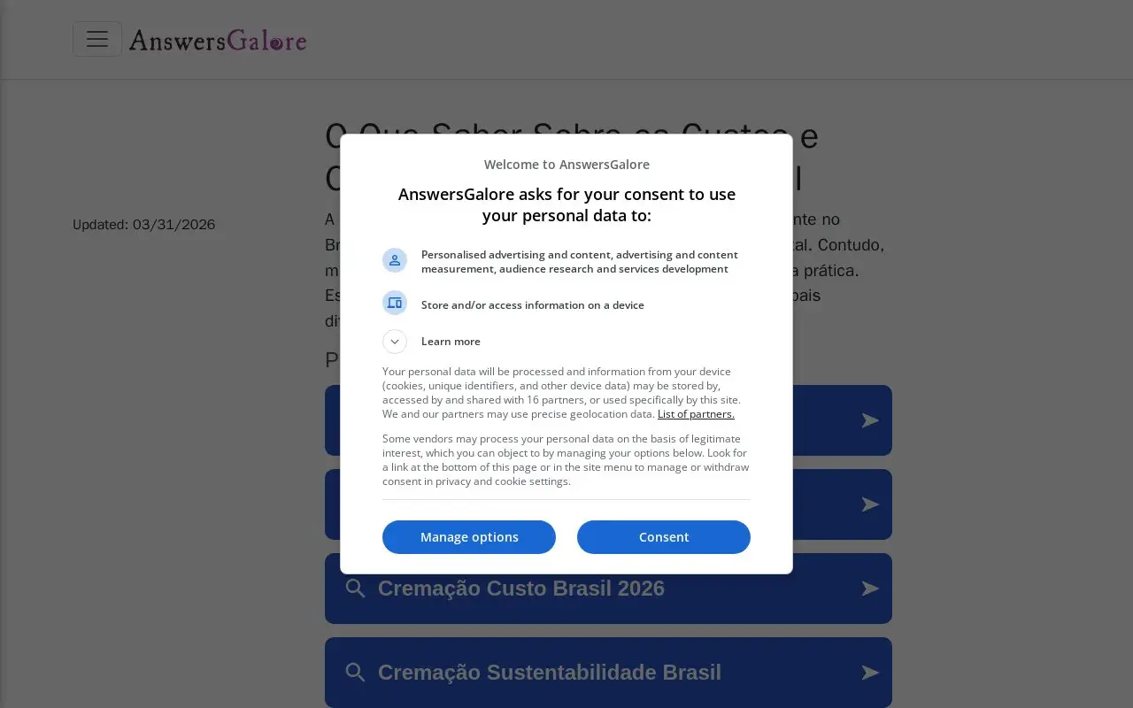Landing page screenshot