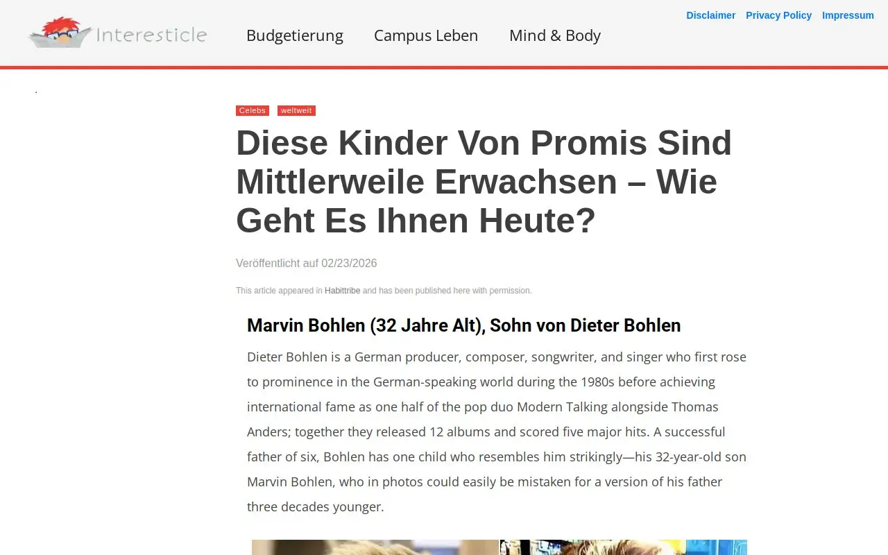 Landing page screenshot