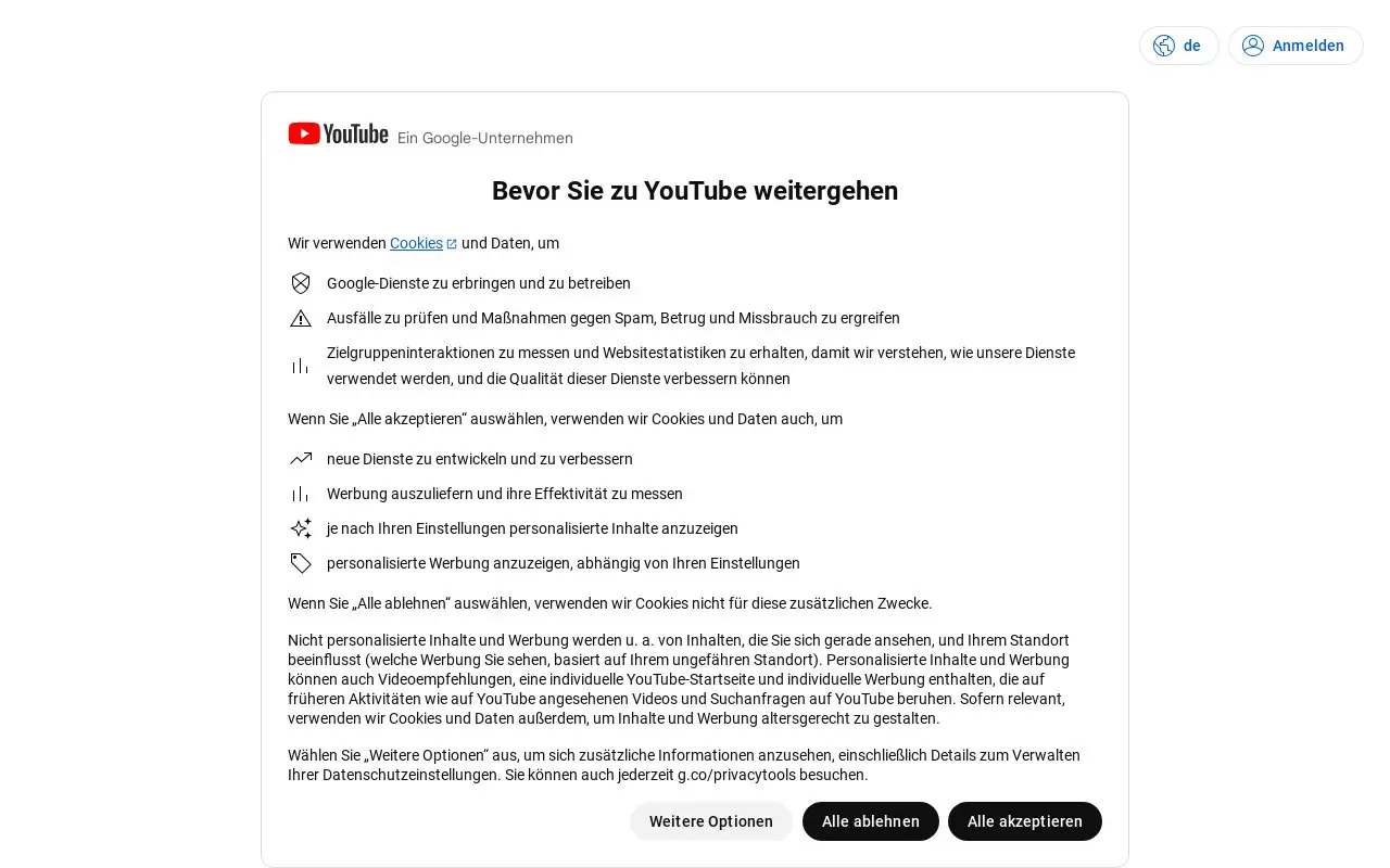 Landing page screenshot