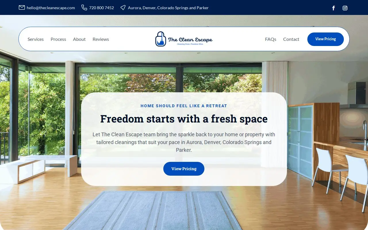 Landing page screenshot