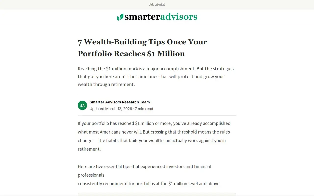 Landing page screenshot
