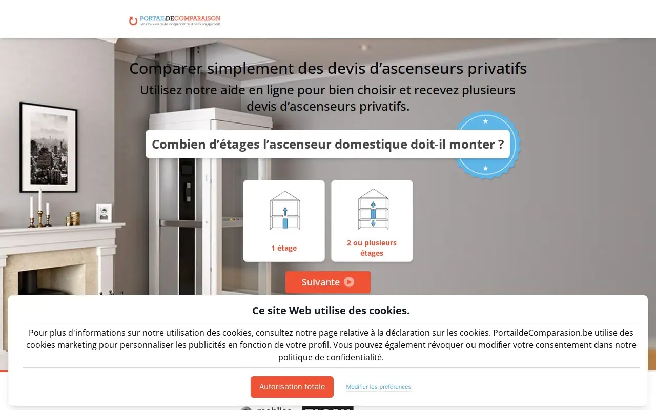 Landing page screenshot