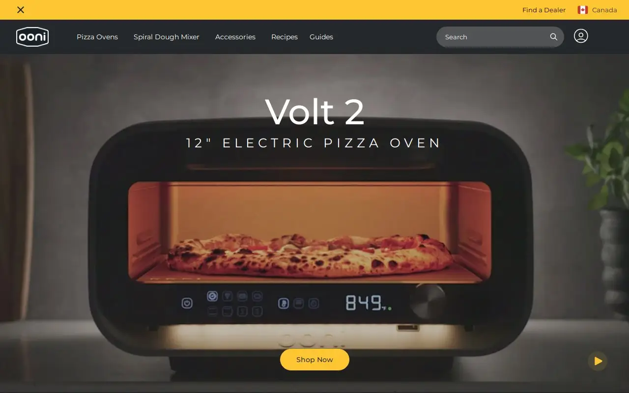 Landing page screenshot