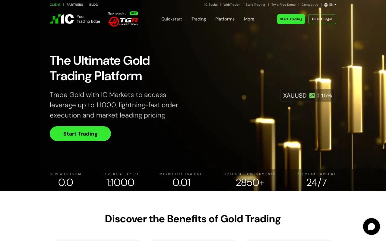 Landing page screenshot