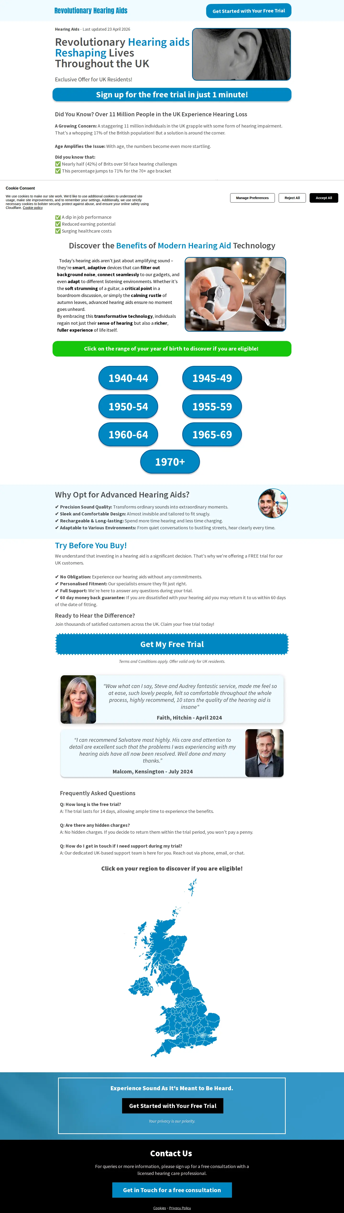 Landing page screenshot