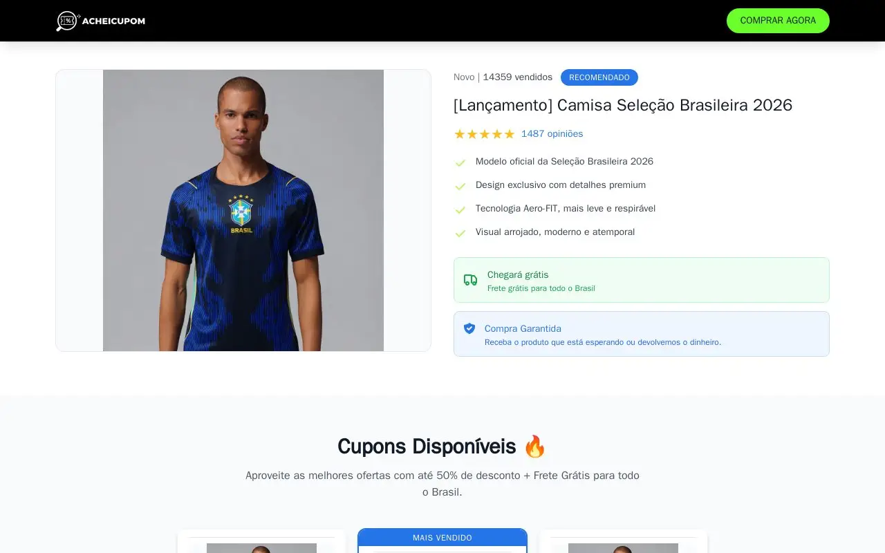 Landing page screenshot