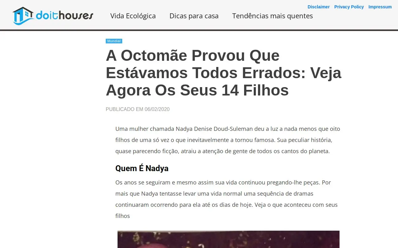 Landing page screenshot