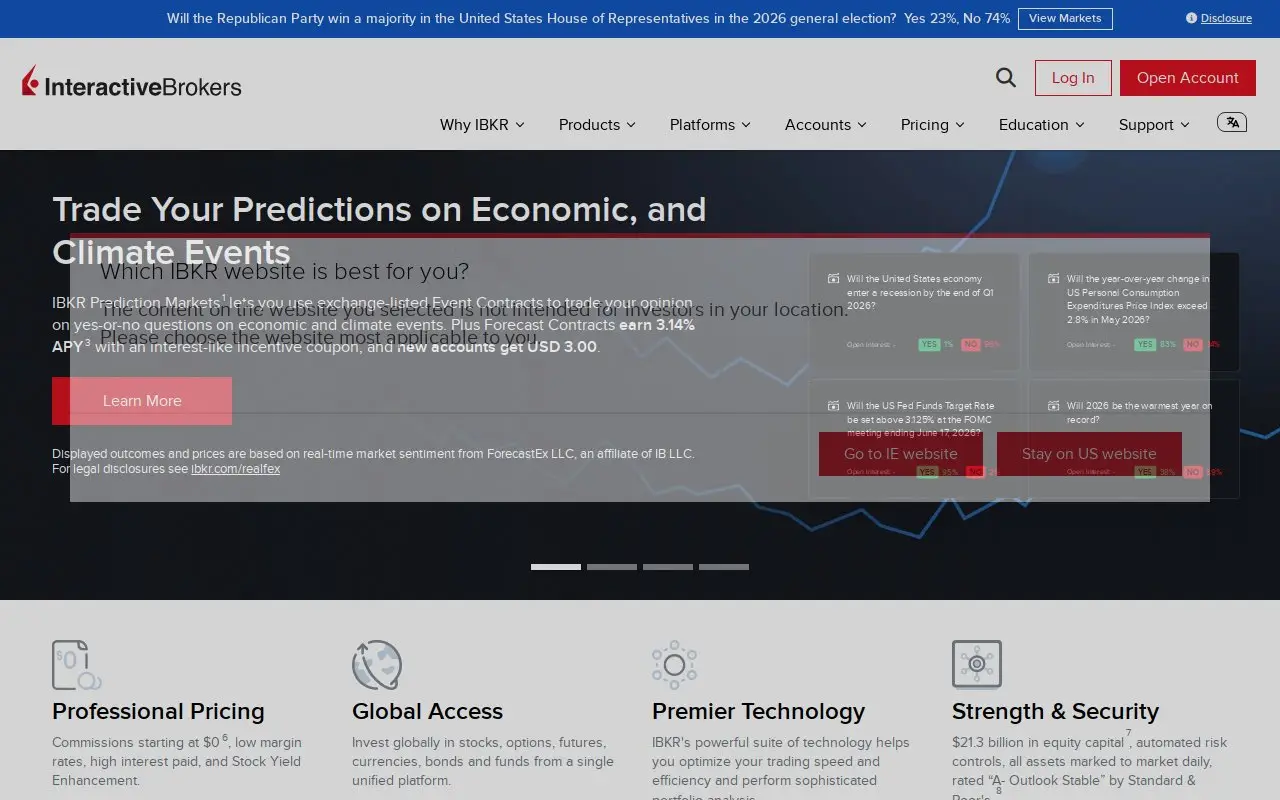 Landing page screenshot