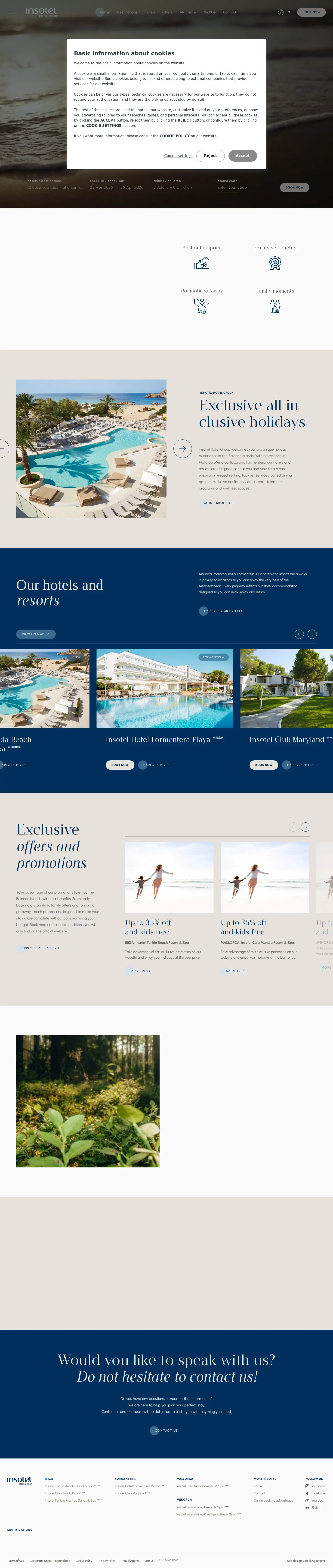 Landing page screenshot