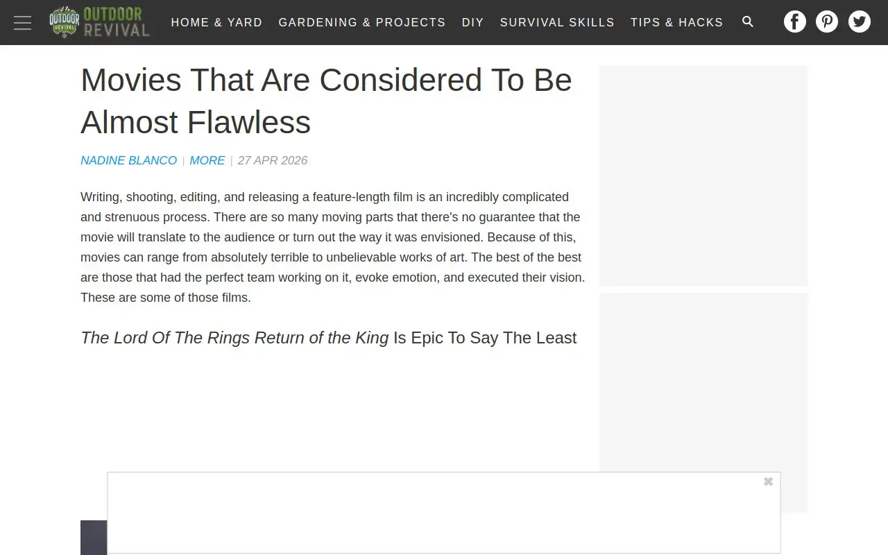 Landing page screenshot