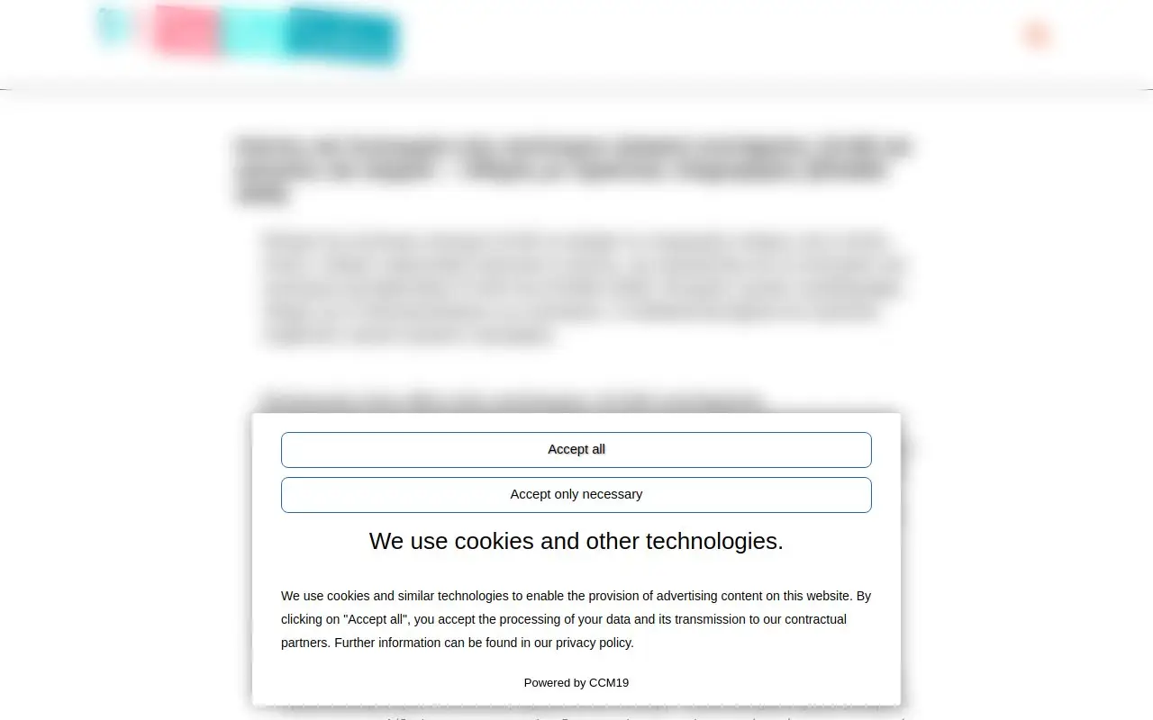 Landing page screenshot