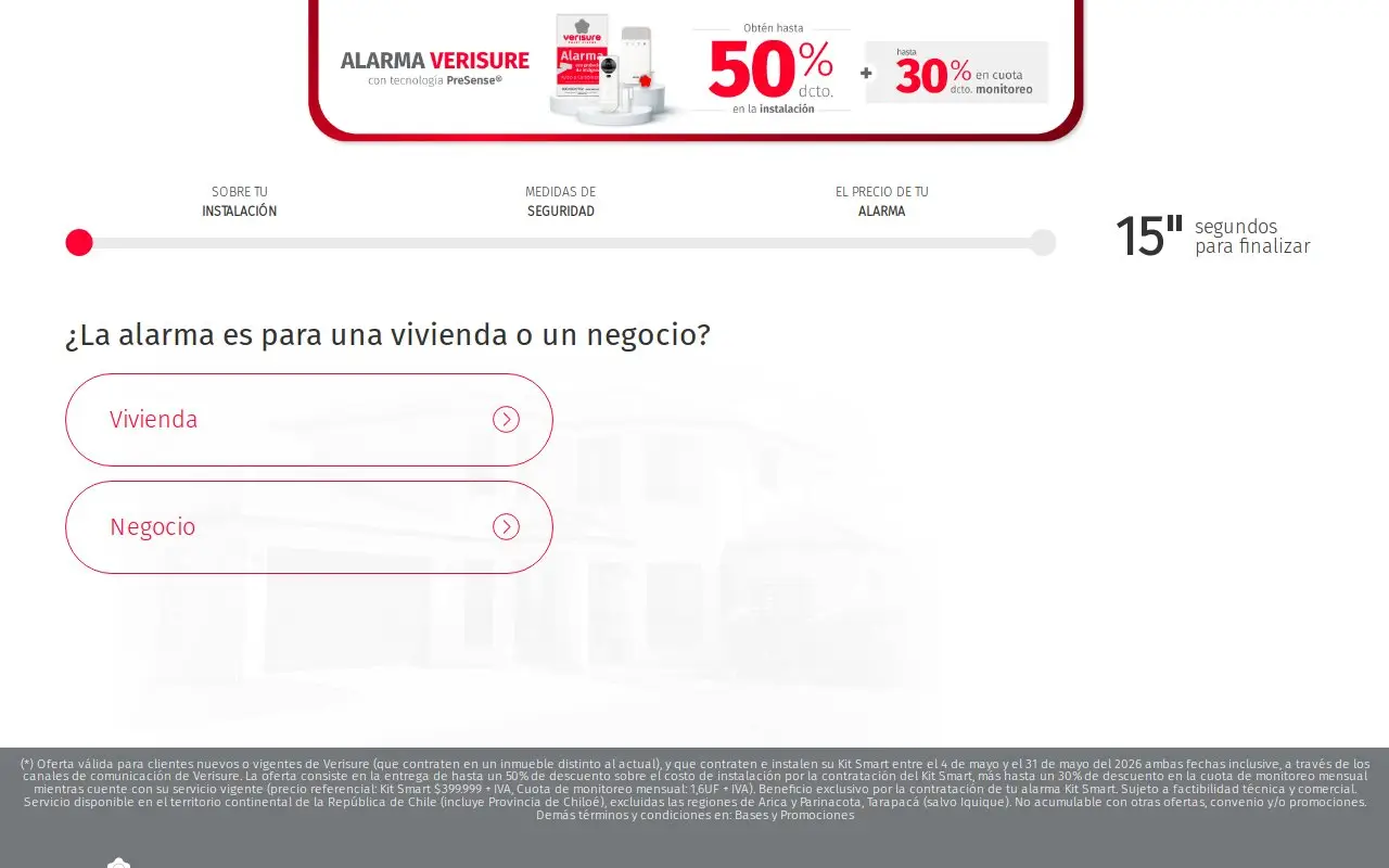 Landing page screenshot