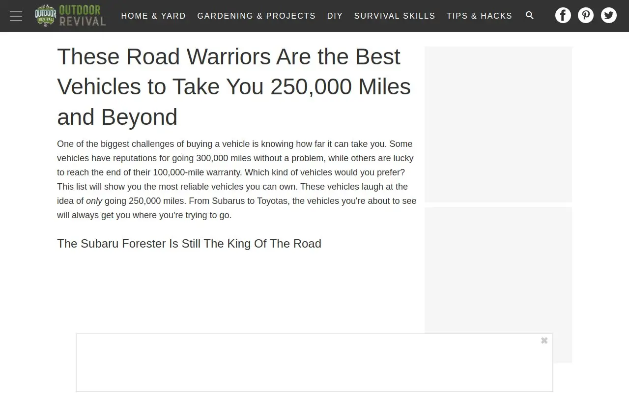 Landing page screenshot