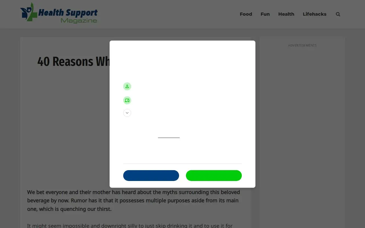 Landing page screenshot