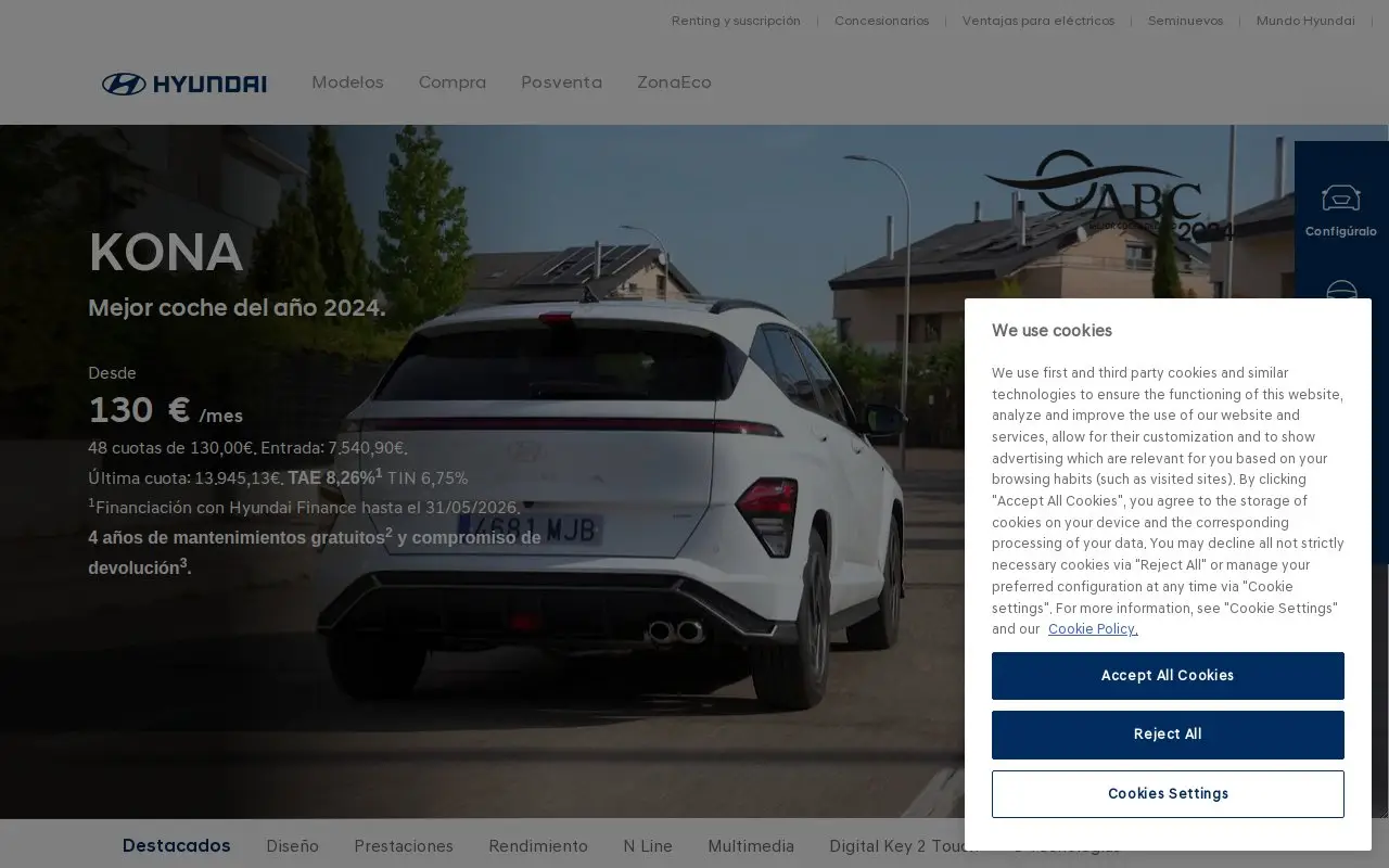Landing page screenshot