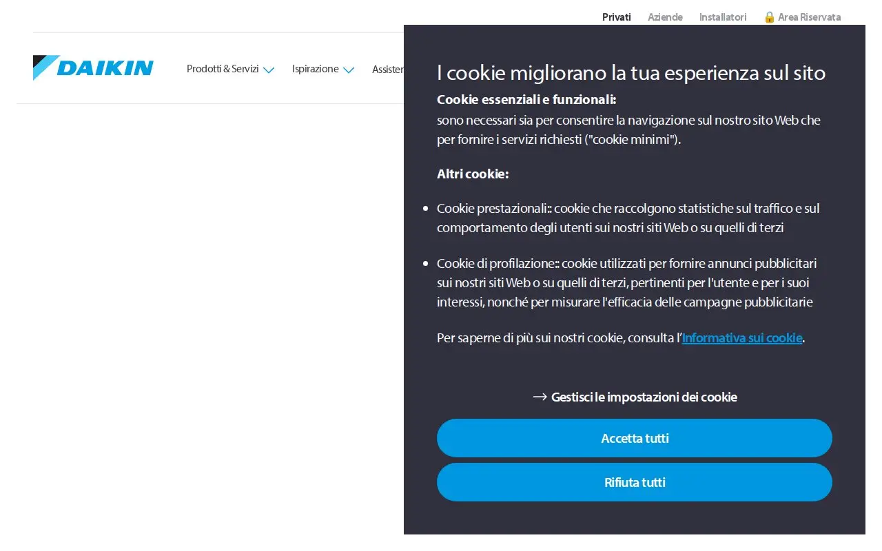 Landing page screenshot