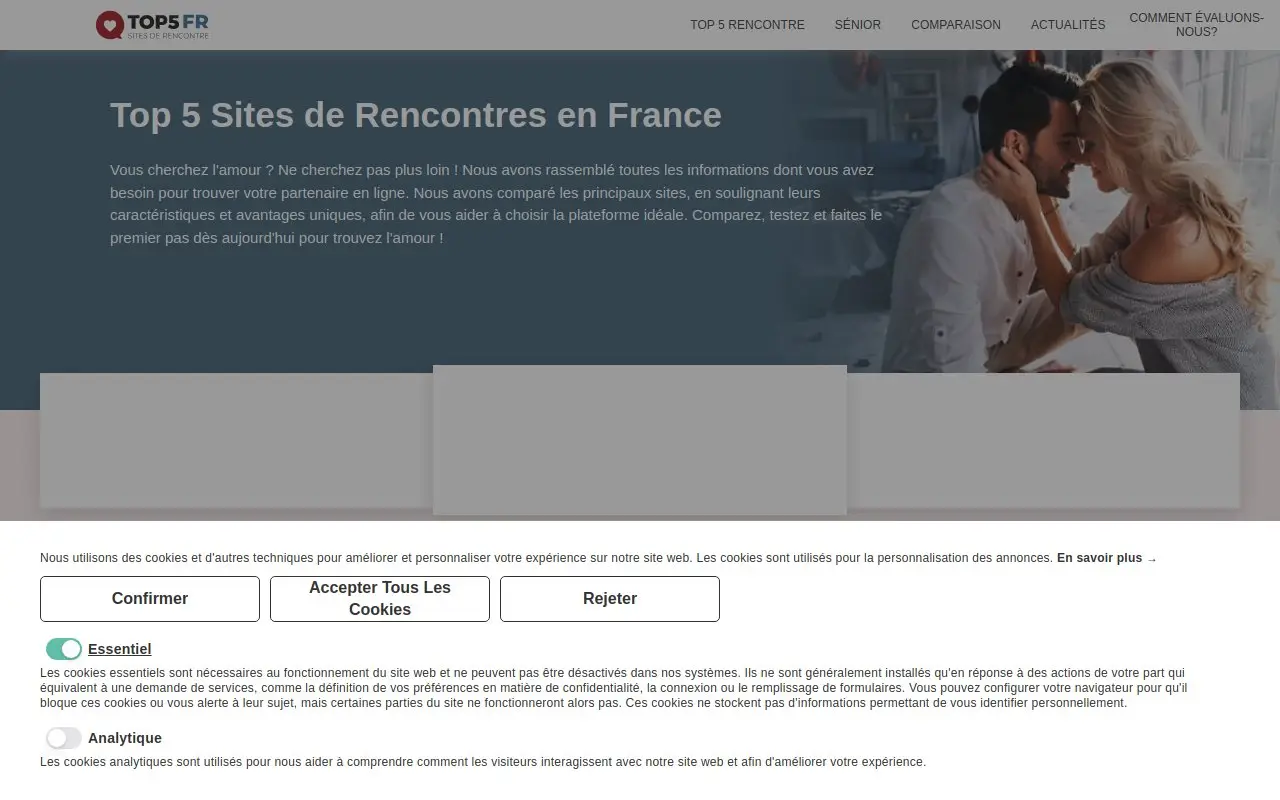 Landing page screenshot