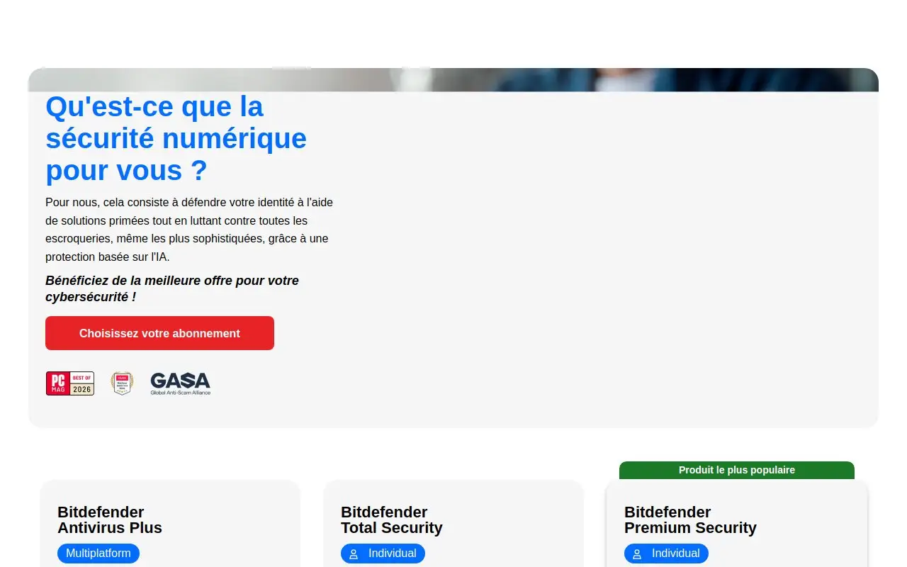 Landing page screenshot