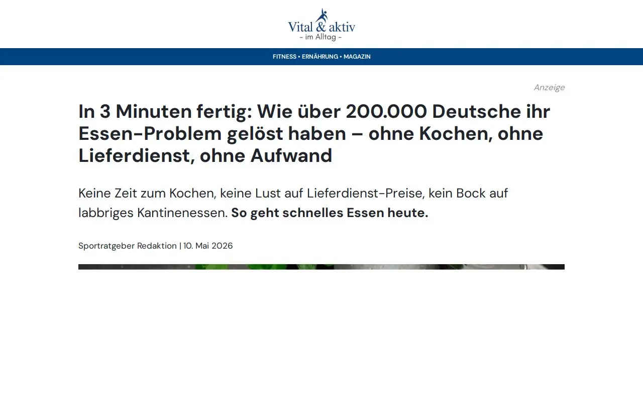 Landing page screenshot
