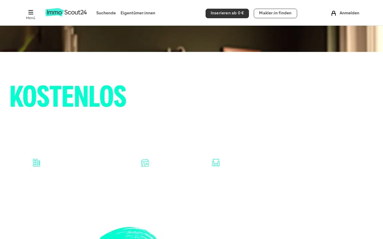 Landing page screenshot