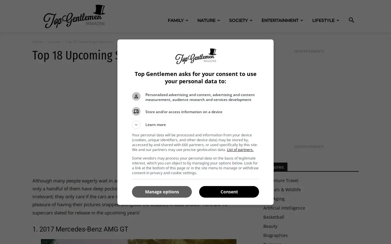 Landing page screenshot