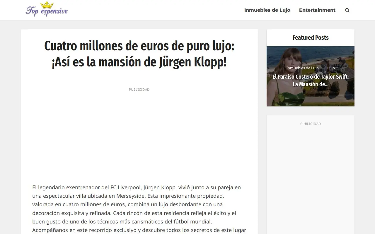 Landing page screenshot