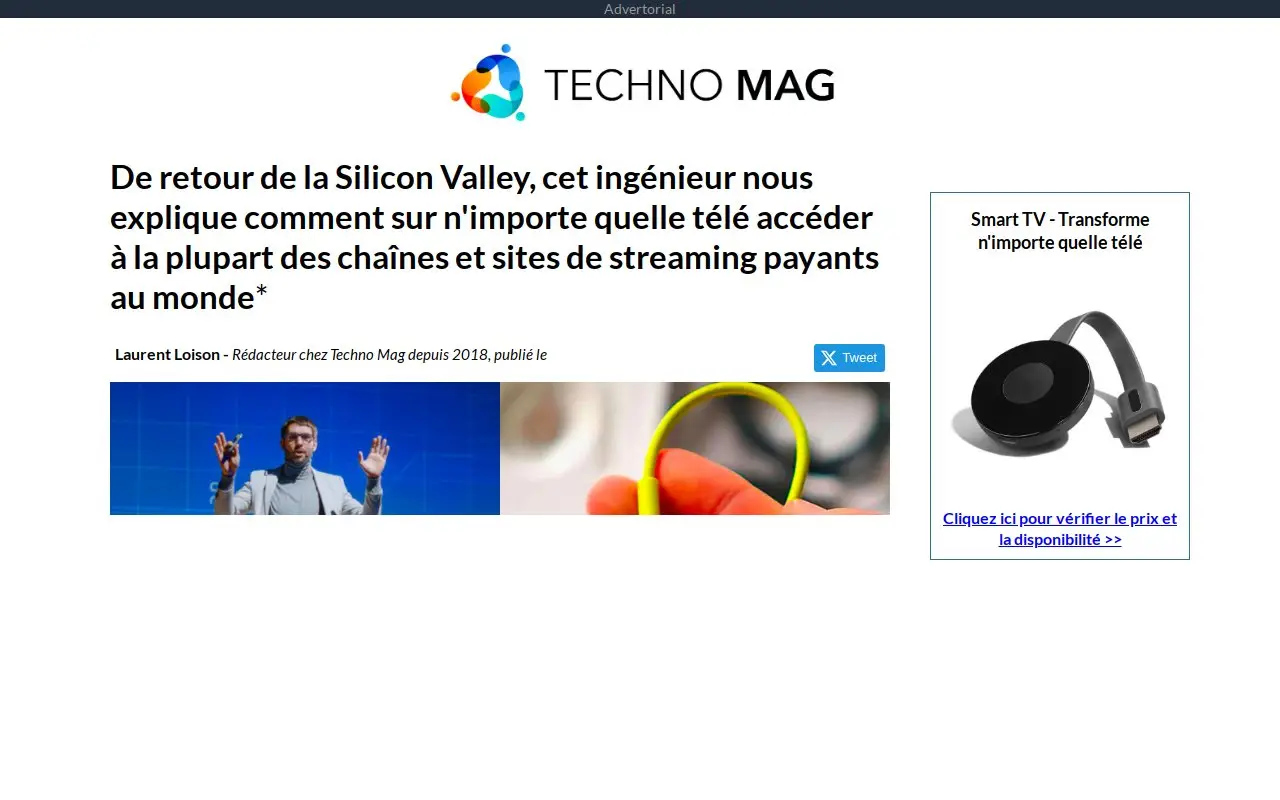 Landing page screenshot