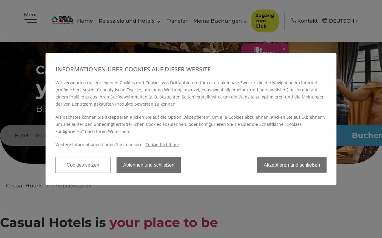 Landing page screenshot