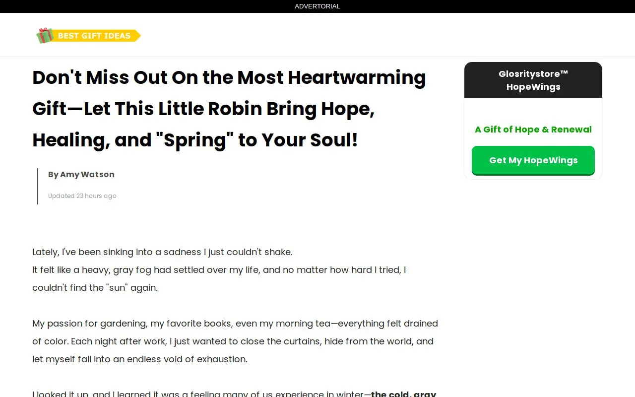 Landing page screenshot