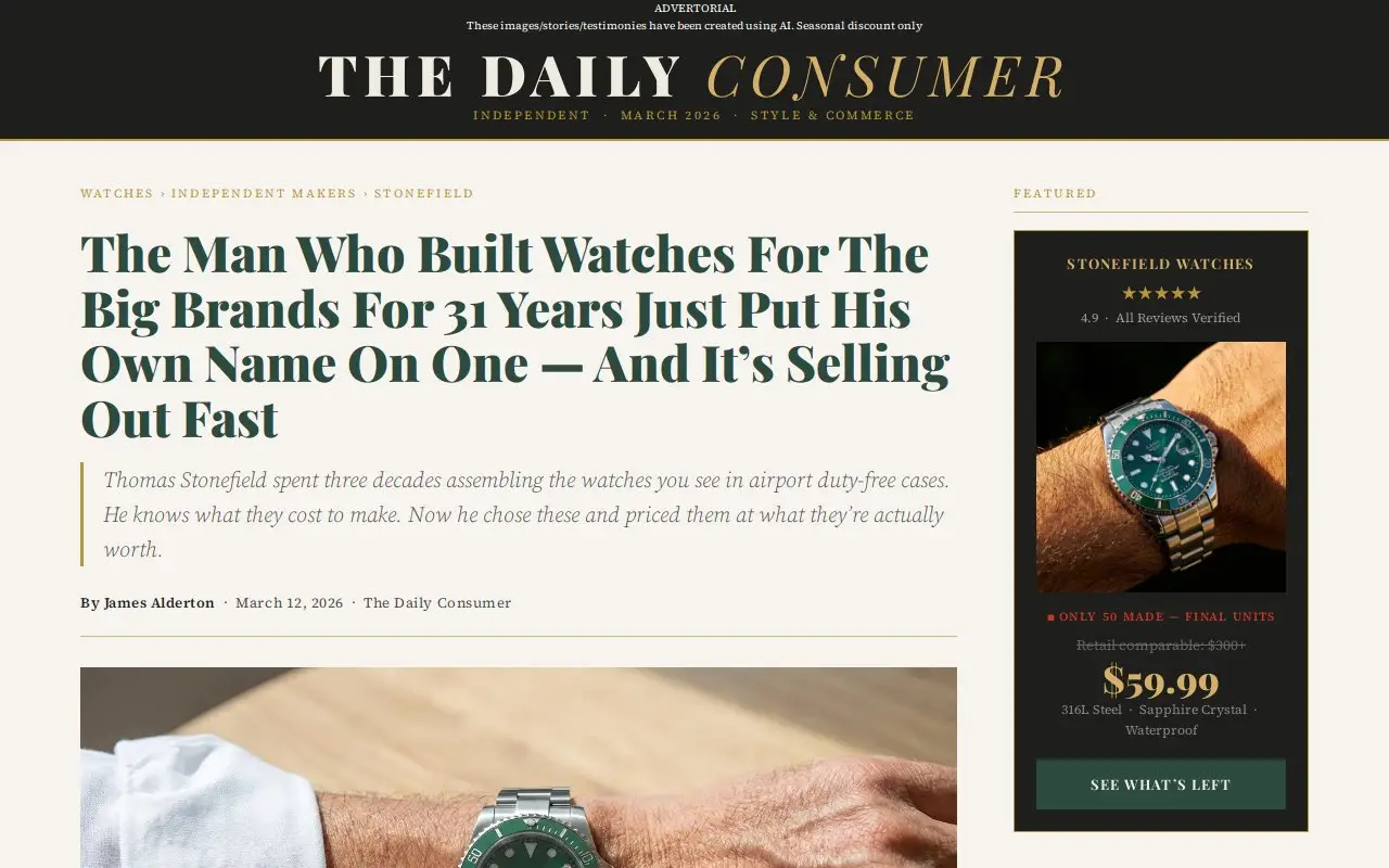 Landing page screenshot