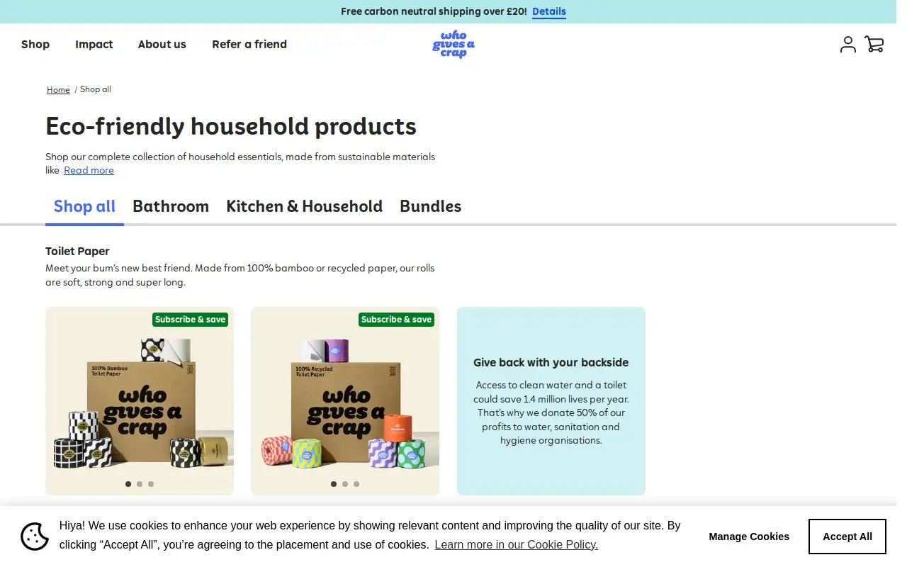 Landing page screenshot