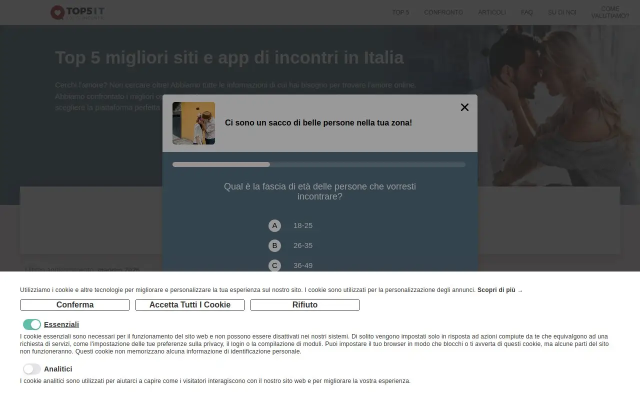 Landing page screenshot