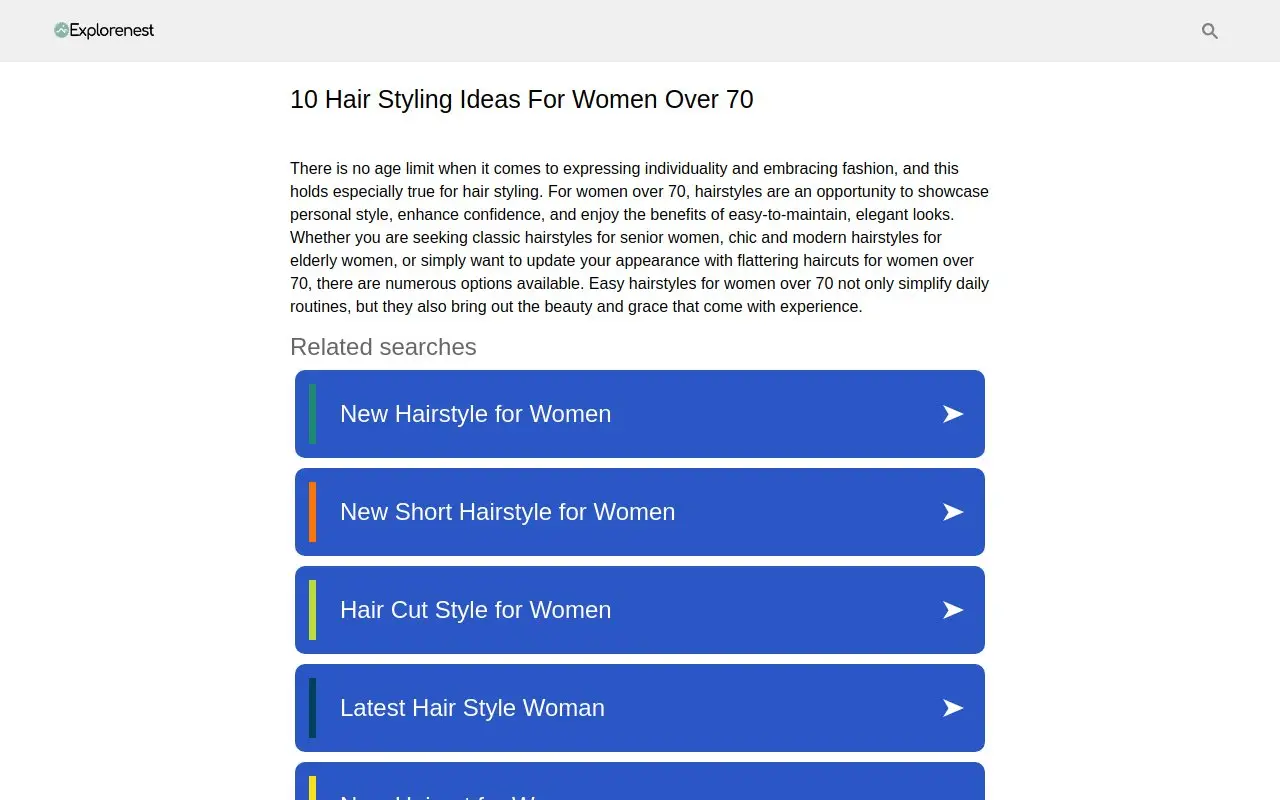 Landing page screenshot