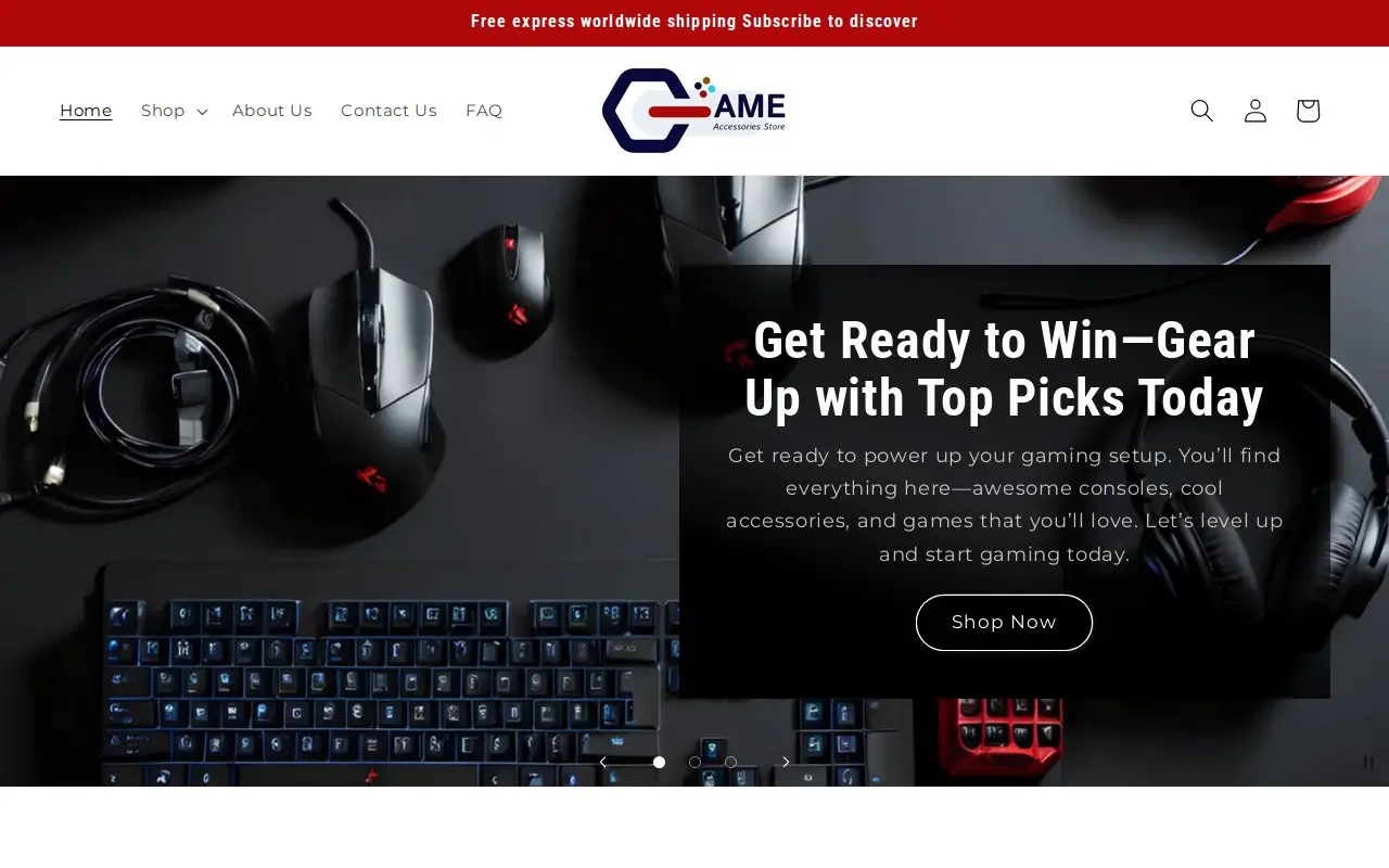 Landing page screenshot