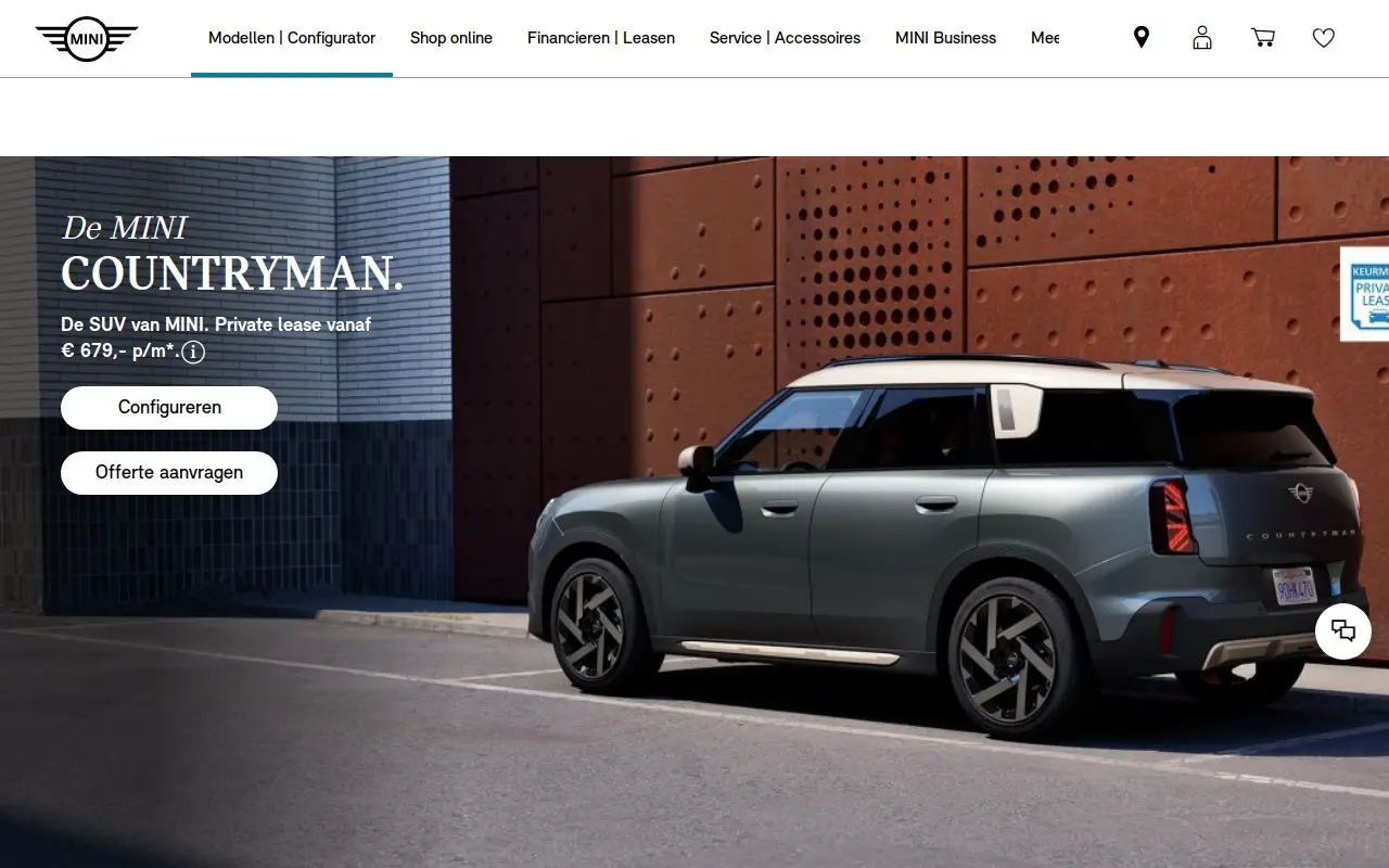 Landing page screenshot