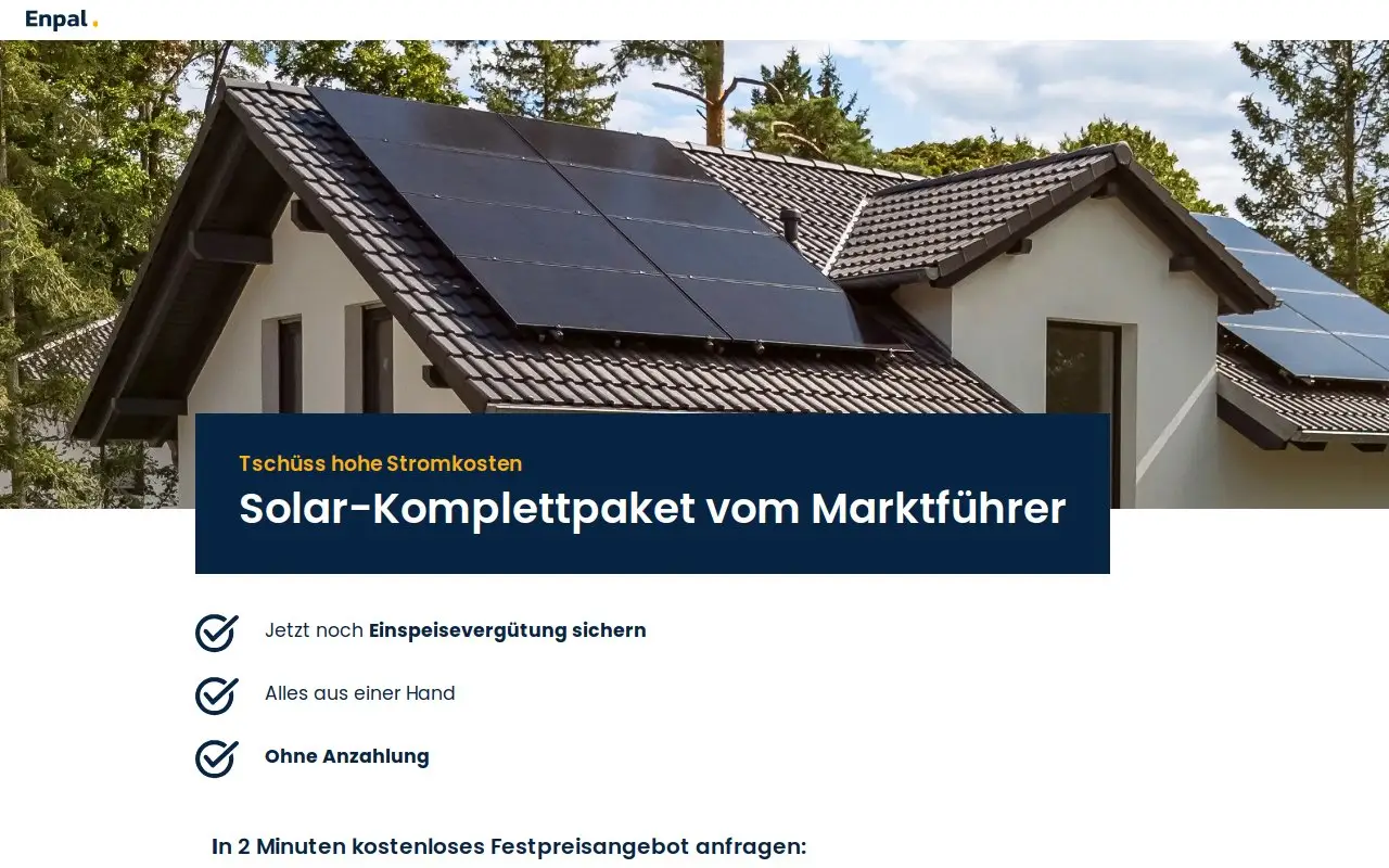 Landing page screenshot