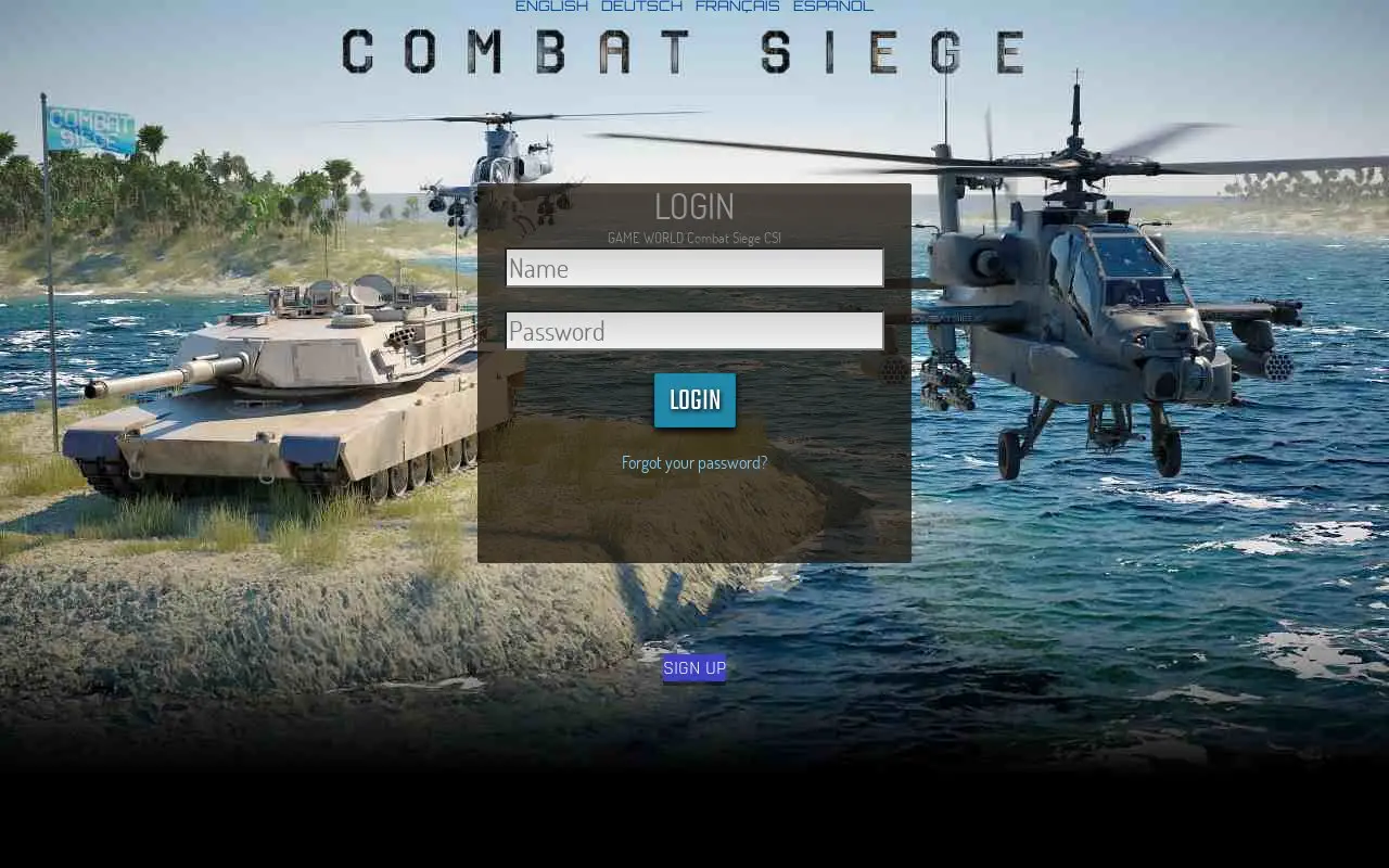 Landing page screenshot