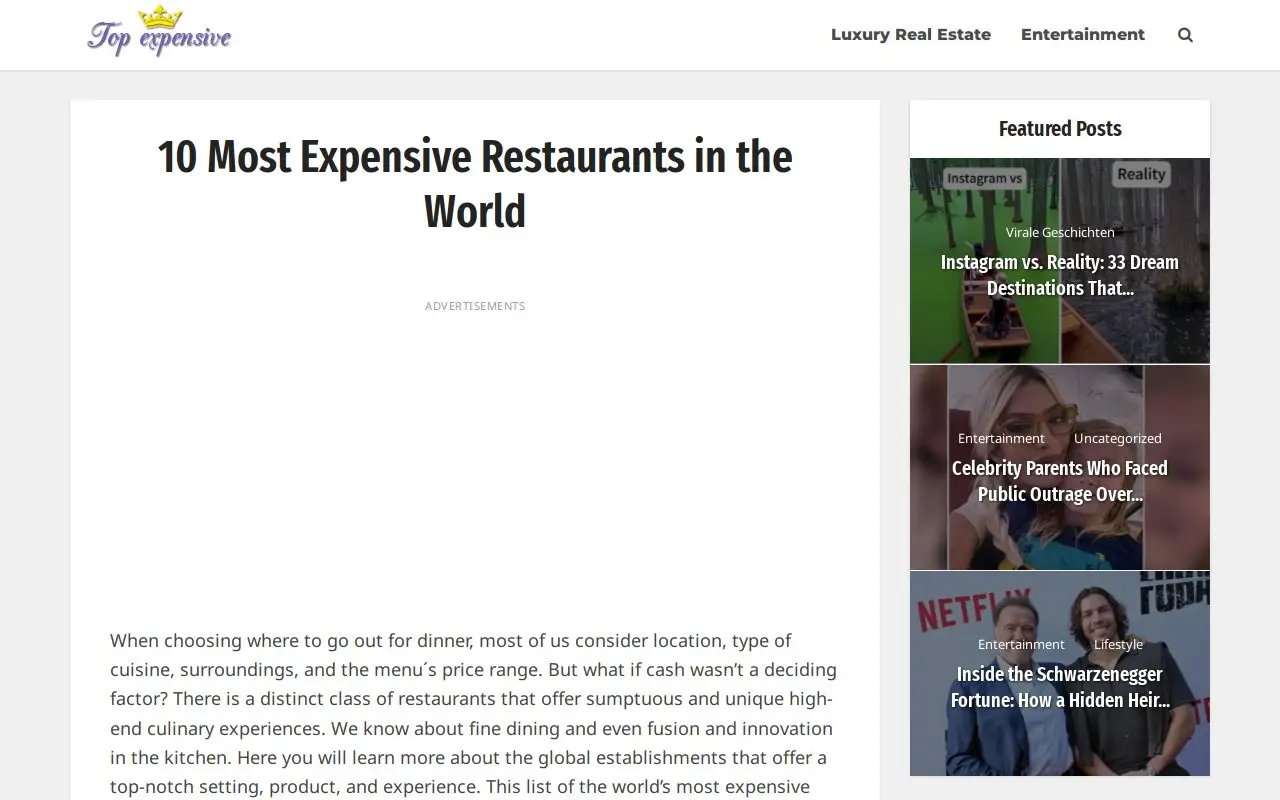 Landing page screenshot