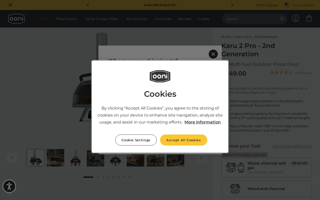 Landing page screenshot