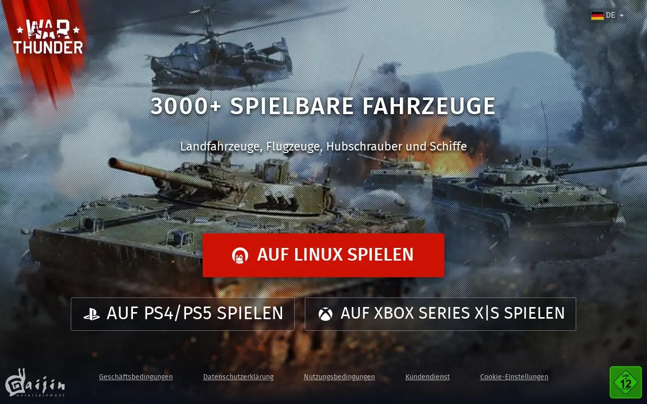 Landing page screenshot